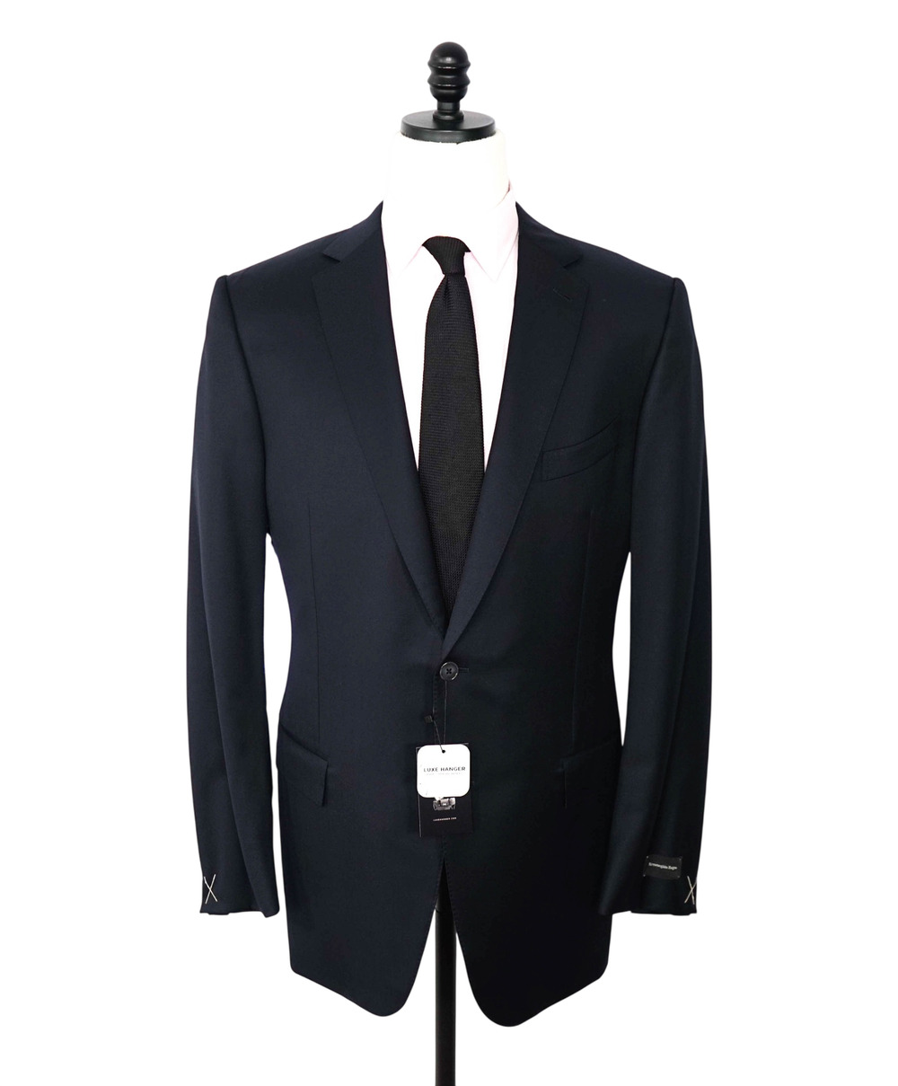 $2,695 ZEGNA - Navy Blue "MICRONSPHERE" Wool Blazer - 46L